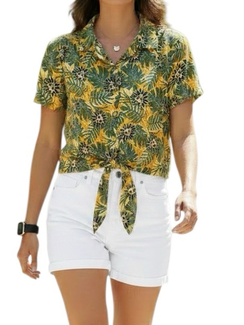 Disney The Lion King Tropical Print Tie-front Crop Top Size S